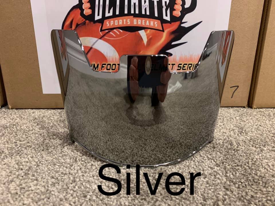 Silver Mirrored Football Visor with clips