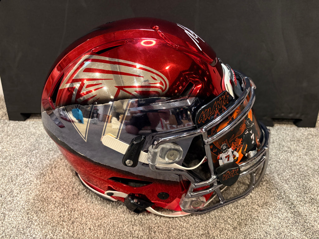 Atlanta Falcons/Virginia Tech Michael Vick Chrome Ripped Authentic Speed Flex Helmet