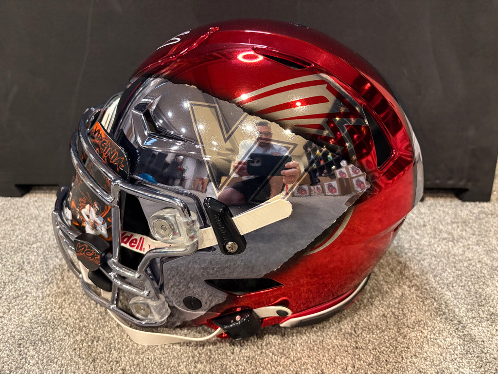 Atlanta Falcons/Virginia Tech Michael Vick Chrome Ripped Authentic Speed Flex Helmet