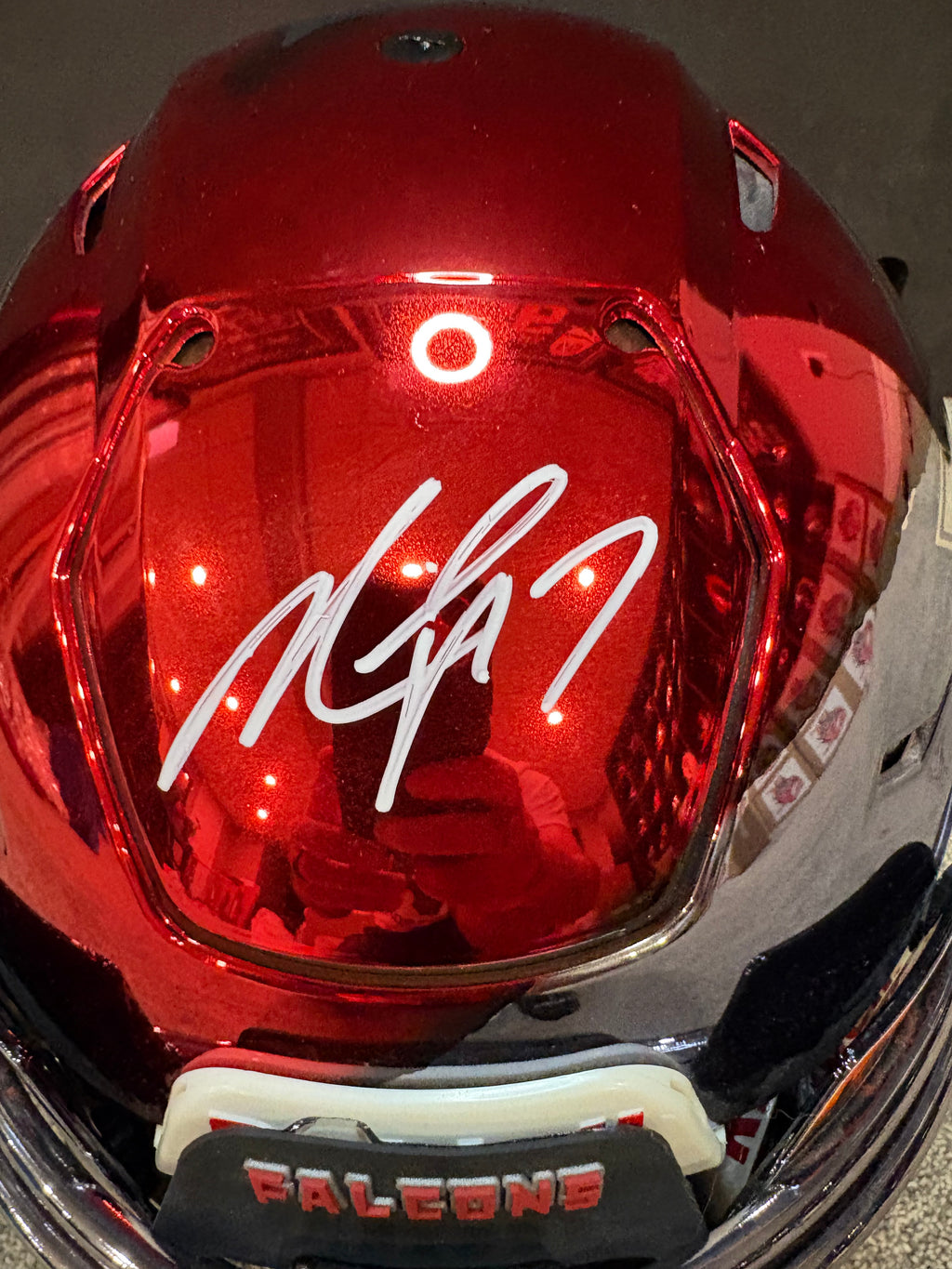 Atlanta Falcons/Virginia Tech Michael Vick Chrome Ripped Authentic Speed Flex Helmet