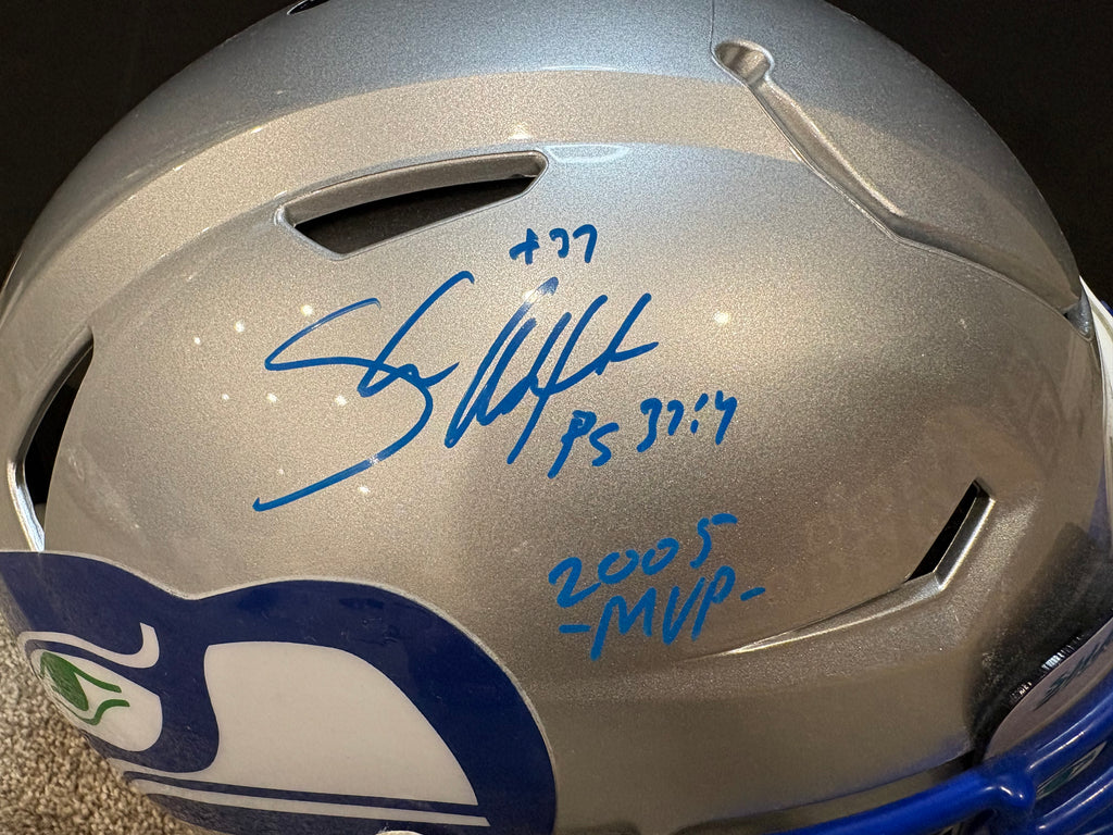 Seattle Seahawks Shaun Alexander Autographed & Inscribed Speed Flex Helmet