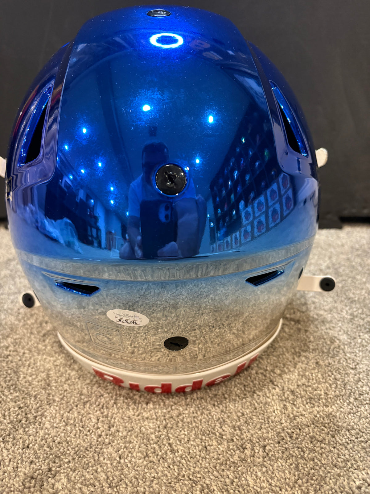 Detroit Lions Barry Sanders Autographed Authentic Chrome Inlay Helmet