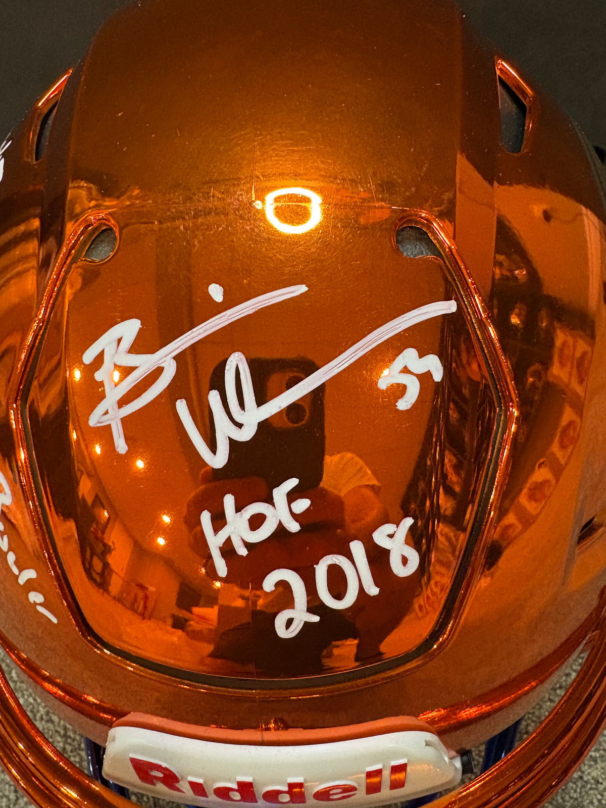 Chicago Bears Brian Urlacher Autographed and 5x Inscribed Authentic Chrome Inlay Speed Flex Helmet